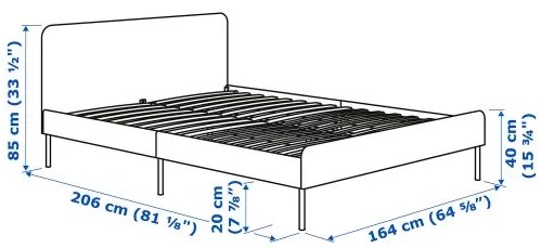 SLATTUM κρεβάτι με επένδυση, 160x200 cm 405.712.48