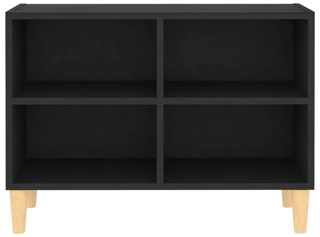 vidaXL Έπιπλο Τηλεόρασης Μαύρο 69,5x30x50 εκ. με Μασίφ Ξύλινα Πόδια