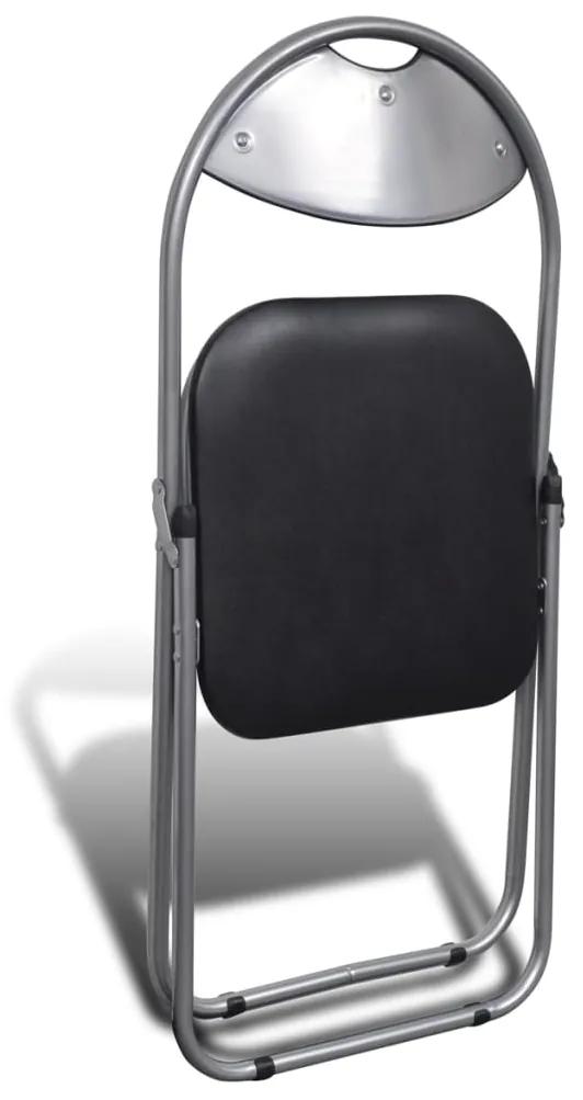 vidaXL Καρέκλες Τραπεζαρίας Πτυσσόμενες 6 τεμ. Μαύρες Δερματίνη/Ατσάλι