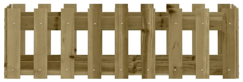 vidaXL Ζαρντινιέρα με Σχέδιο Φράχτη 100x30x30εκ. Εμποτισμ. Ξύλο Πεύκου