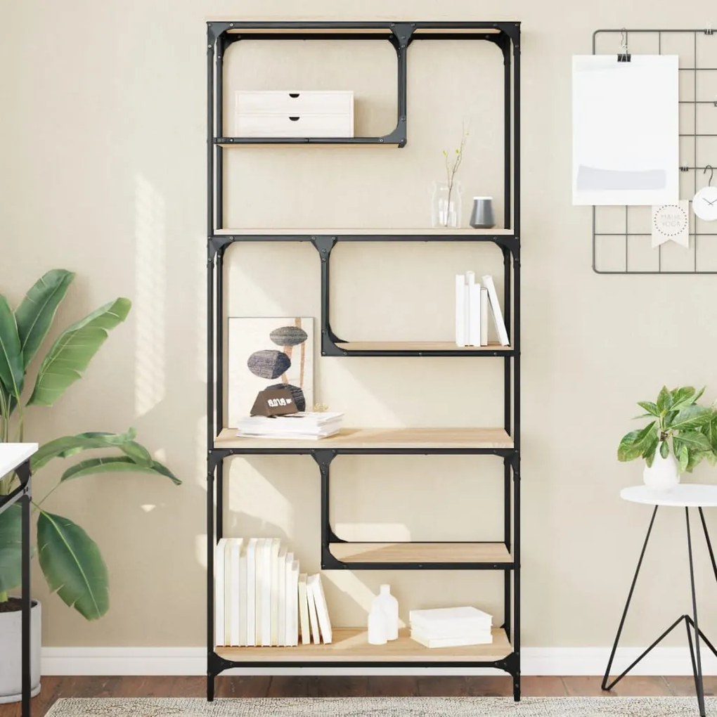 vidaXL Βιβλιοθήκη Sonoma Δρυς 81x36x176 εκ. από Επεξεργασμένο Ξύλο