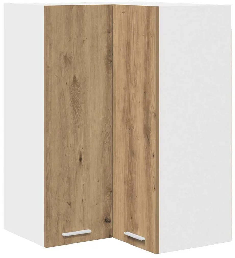 vidaXL Κρεμαστό ντουλάπι με αποθήκευση Riga Χειροποίητη Δρυς και Λευκό