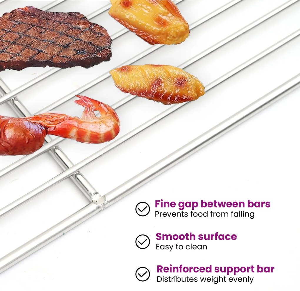 vidaXL BBQ Grill Grate Ορθογώνιο 40x30 εκ. 304 Ανοξείδωτο Ατσάλι