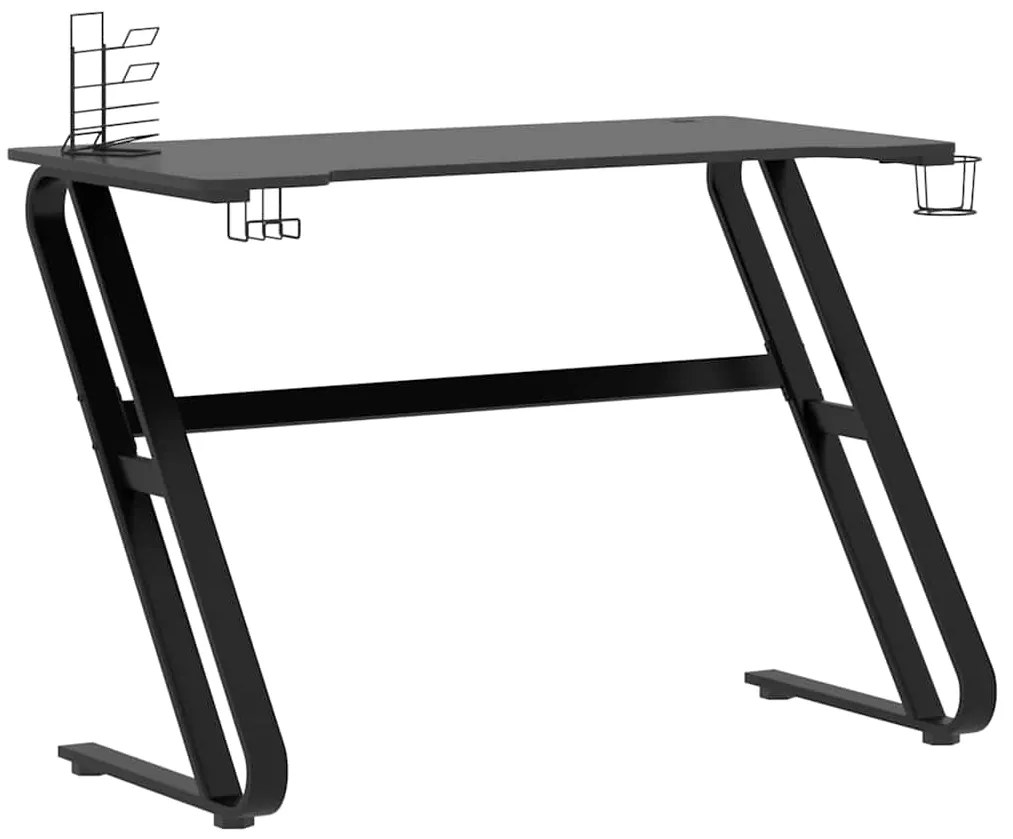 vidaXL Γραφείο Gaming Μαύρο 110 x 60 x 75 εκ. με Πόδια σε Σχήμα ΖΖ