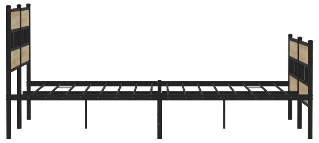 vidaXL Σκελετός Κρεβ. Χωρίς Στρώμα Sonoma Δρυς 180x200 εκ. Μεταλλικό
