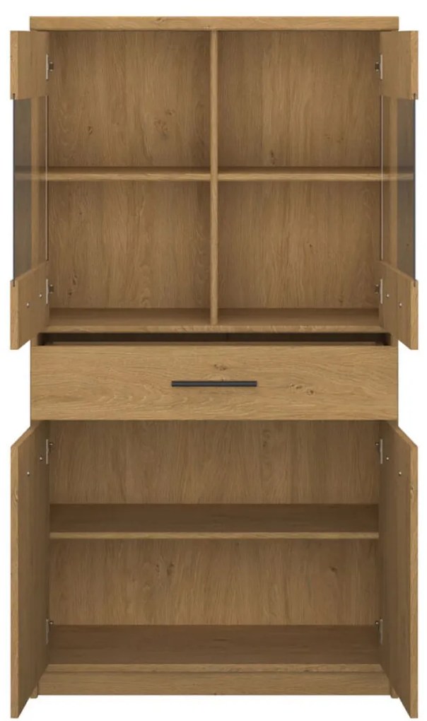 Βιτρίνα Pavi Βελανιδιά 84.3x33.8x156.4cm - TO-PAVI2D2W1S-LOW
