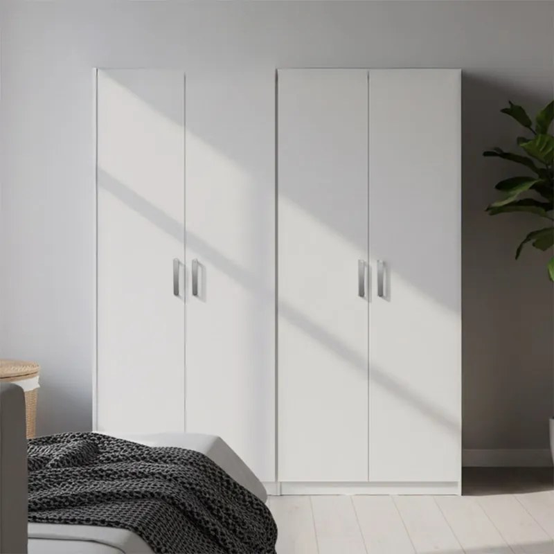 Ντουλάπα τετράφυλλη Lego Ι pakoworld λευκή 160x42x180εκ