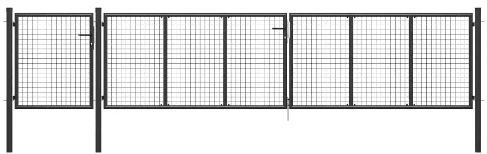 Πόρτα Περίφραξης Κήπου Ανθρακί 500 x 75 εκ. Ατσάλινη