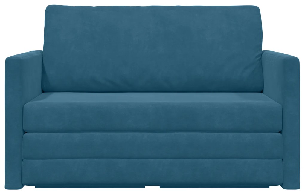 vidaXL Καναπές Δαπέδου Κρεβάτι 2-σε-1 Μπλε 124x204x61 cm Βελούδο