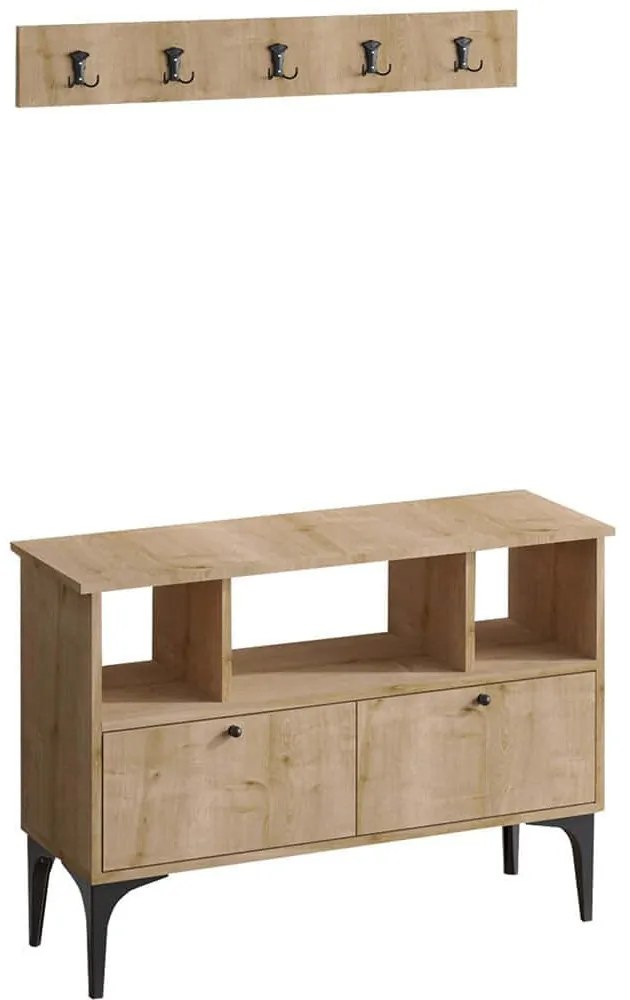 Έπιπλο Εισόδου Daisy 393MRD1127 100x35x75cm Oak Μοριοσανίδα, Μελαμίνη