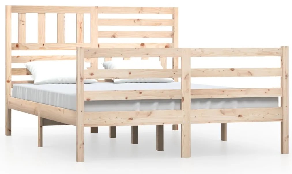 vidaXL Πλαίσιο Κρεβατιού 150 x 200 εκ. Μασίφ Ξύλο King Size