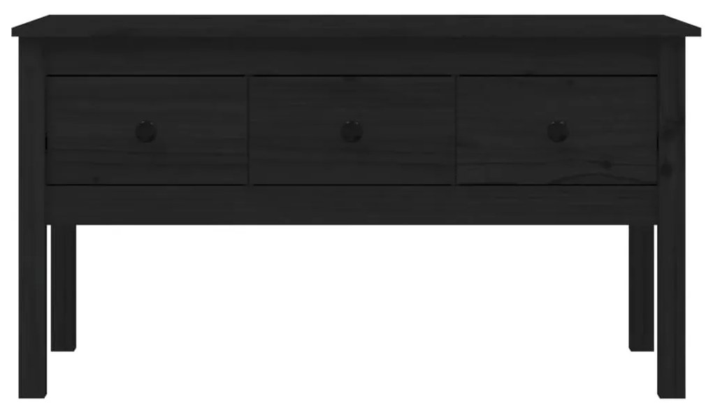 vidaXL Τραπεζάκι Σαλονιού Μαύρο 102x49x55 εκ. από Μασίφ Ξύλο Πεύκου