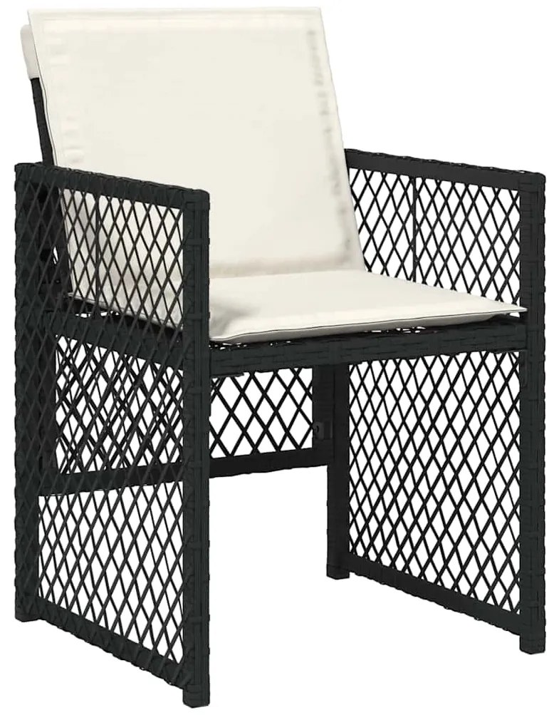 vidaXL Σέτ φαγητού για κήπο 5 pcs Μαύρο συνθετικό ρατάν