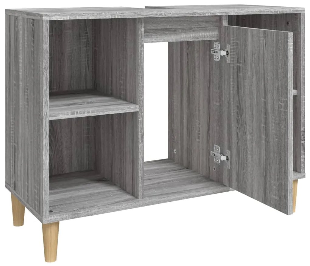 vidaXL Ντουλάπι Νιπτήρα Γκρι Sonoma 80 x 33 x 60εκ. Επεξεργασμένο Ξύλο