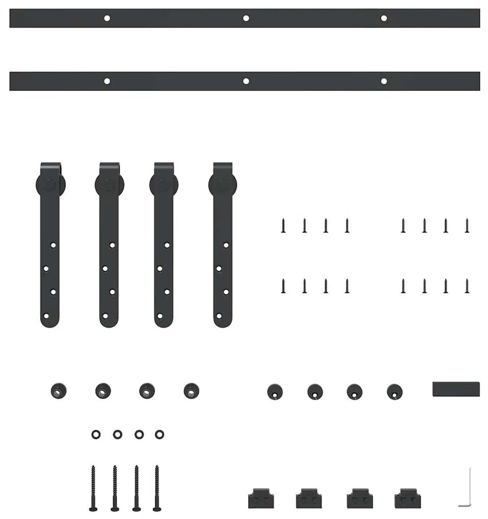 vidaXL Κιτ συρόμενης πόρτας γραφείου 122 cm από ανθρακούχο χάλυβα