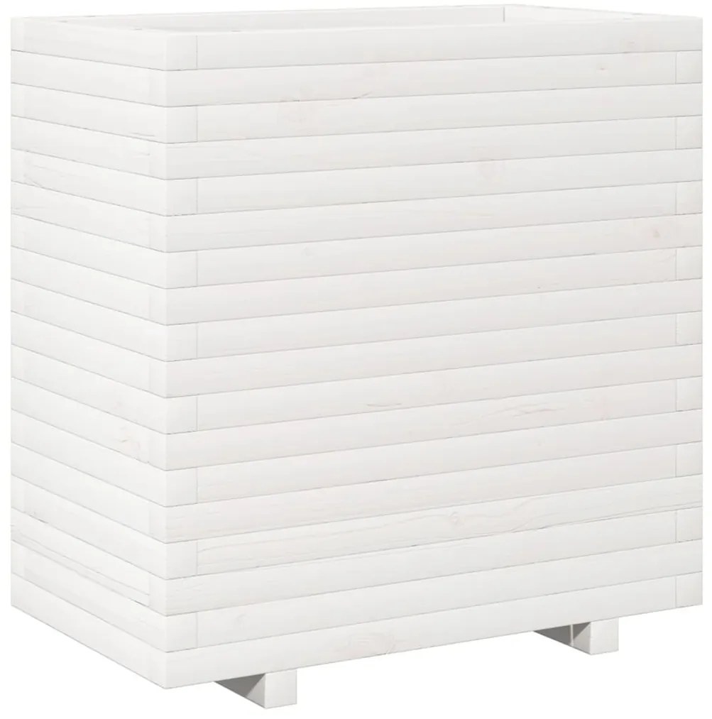 vidaXL Ζαρντινιέρα Κήπου Λευκή 70x40x72,5 εκ. από Μασίφ Ξύλο Πεύκου