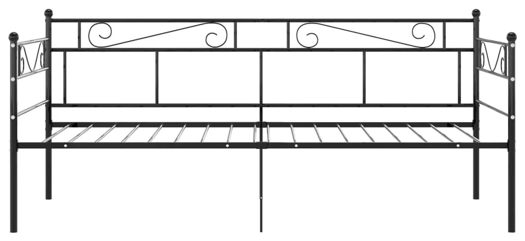 vidaXL Πλαίσιο για Καναπέ - Κρεβάτι Μαύρο 90 x 200 εκ. Μεταλλικό