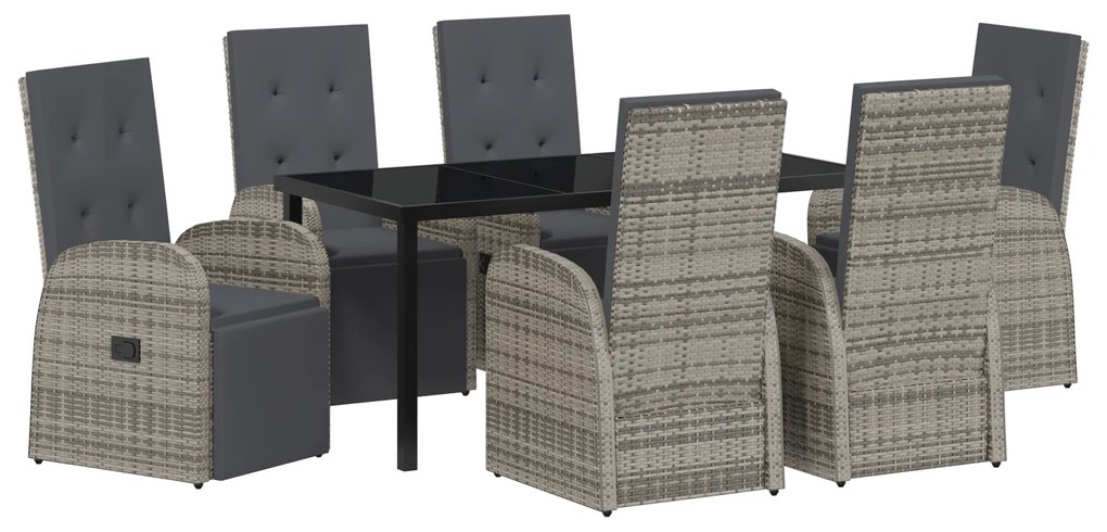 vidaXL Σετ κήπου τραπεζαρίας 7 pcs Γκρι 160 x 80 x 73 εκ PE ρατάν