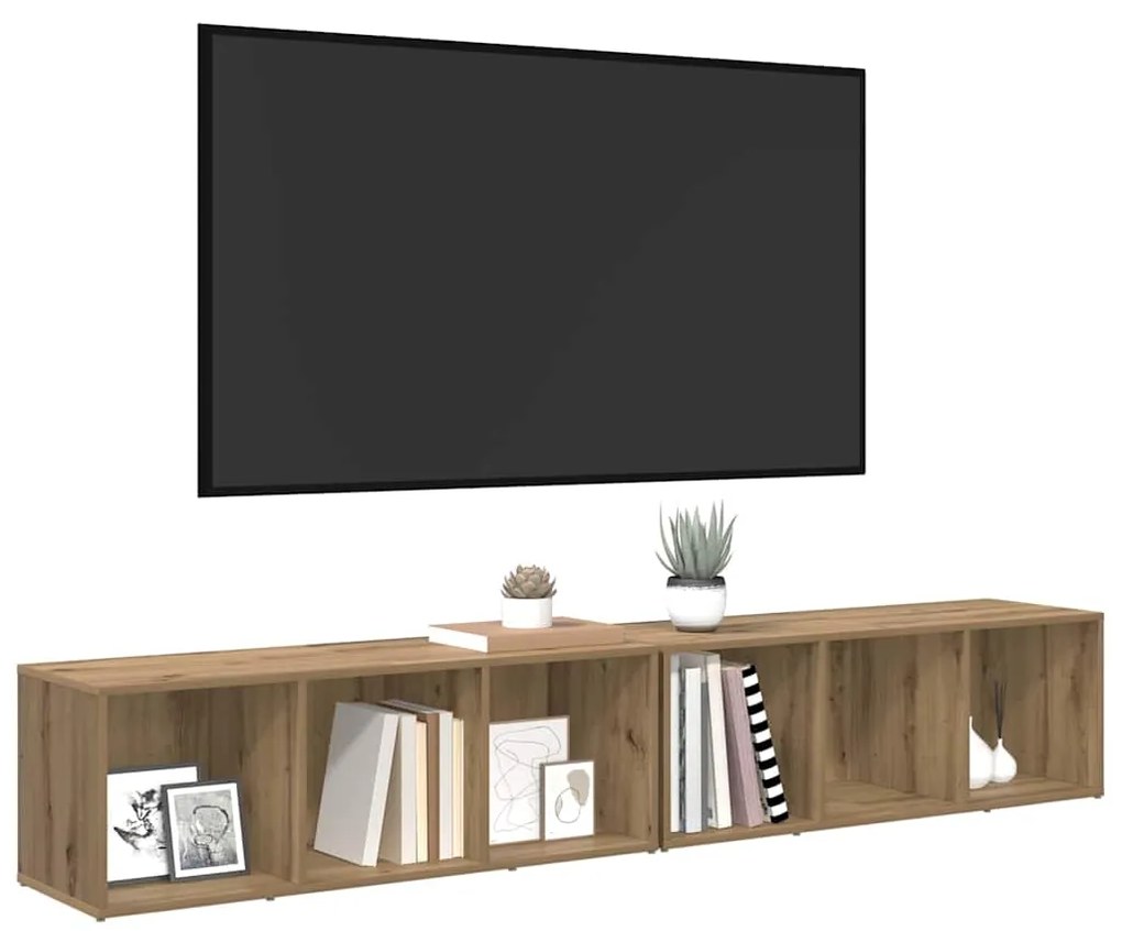 vidaXL Σετ επίπλου τηλεόρασης 2 pcs Artisan Oak Επεξεργασμένο ξύλο