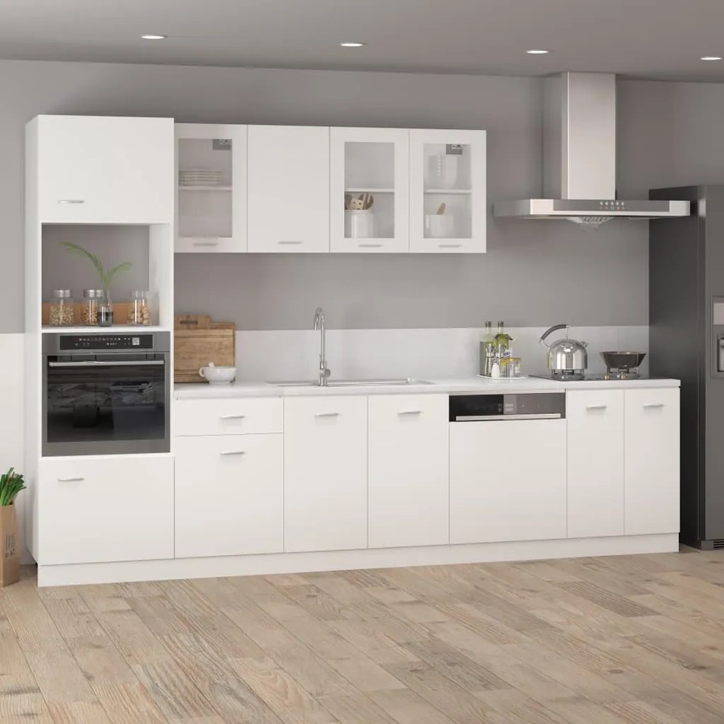 vidaXL Κρεμαστό Γυάλινο Ντουλάπι "Lyon" Λευκό 80x31x60 εκ. από Τεχνητό Ξύλο