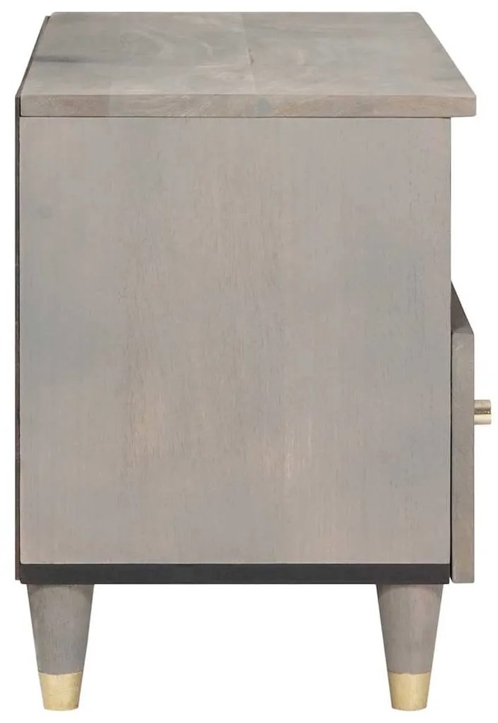 vidaXL Ντουλάπι TV με συρτάρι Γκρι 70 x 33 x 46 εκ Στερεό ξύλο μάνγκο