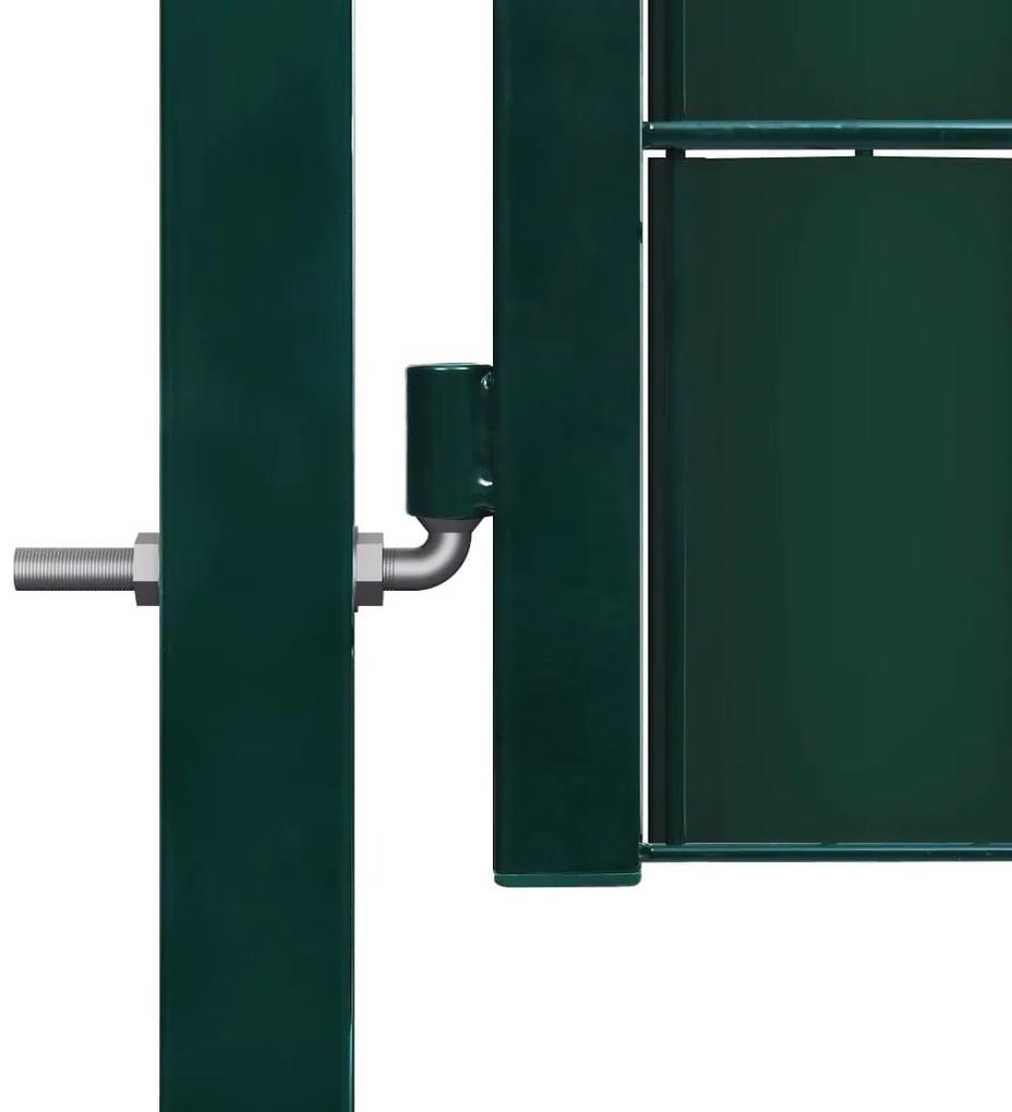 vidaXL Πόρτα Περίφραξης Πράσινη 100 x 124 εκ. από PVC / Ατσάλι