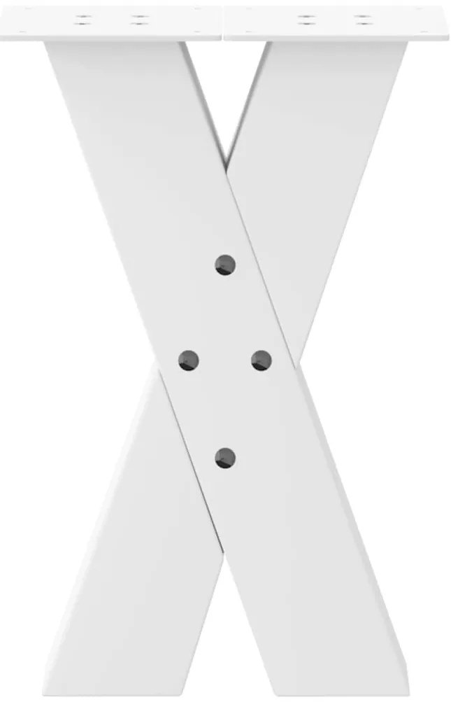 vidaXL Πόδια Τραπεζιού Σαλονιού σε Σχήμα Χ, 2 τεμ. Λευκά 38x(42-43) εκ. Ατσάλι