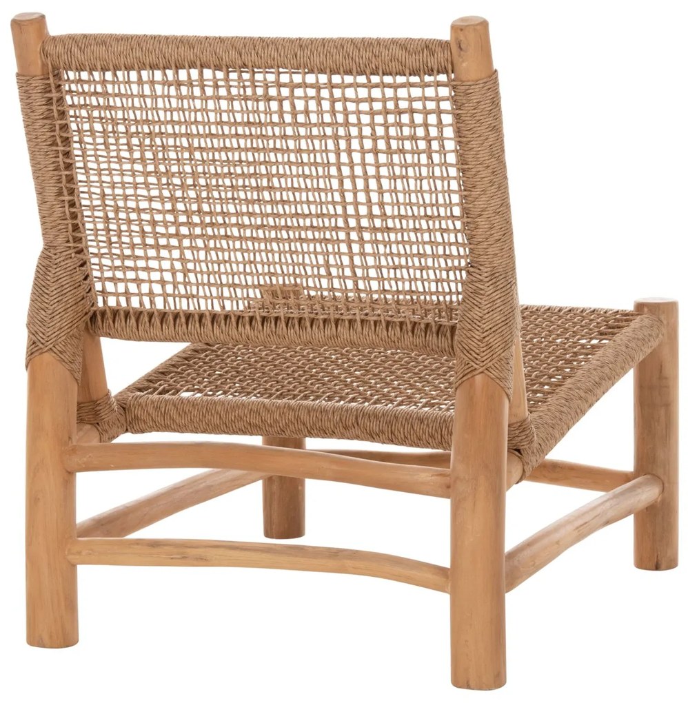 Καρέκλα Londer Ξύλο Teak σε Φυσικό και Συνθετικό Rattan 63x77x77 Υ Εκ.