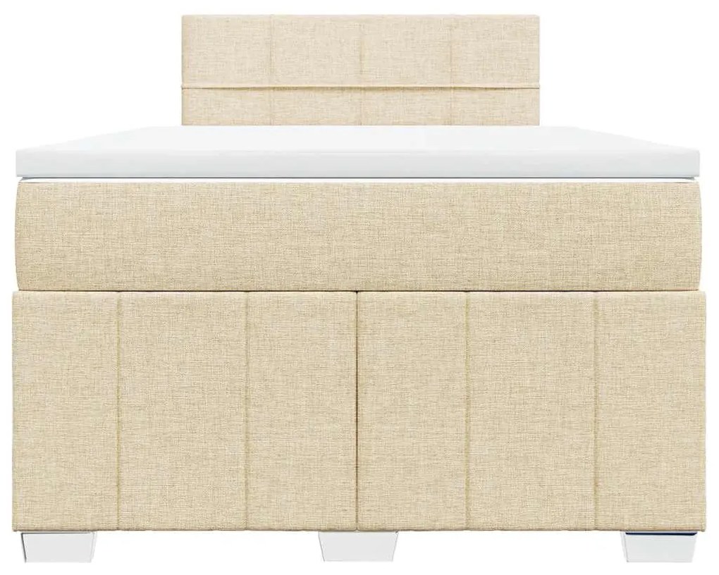 ΚΡΕΒΑΤΙ BOXSPRING ΜΕ ΣΤΡΩΜΑ ΚΡΕΜ 120X200 ΕΚ. ΥΦΑΣΜΑΤΙΝΟ 3287040