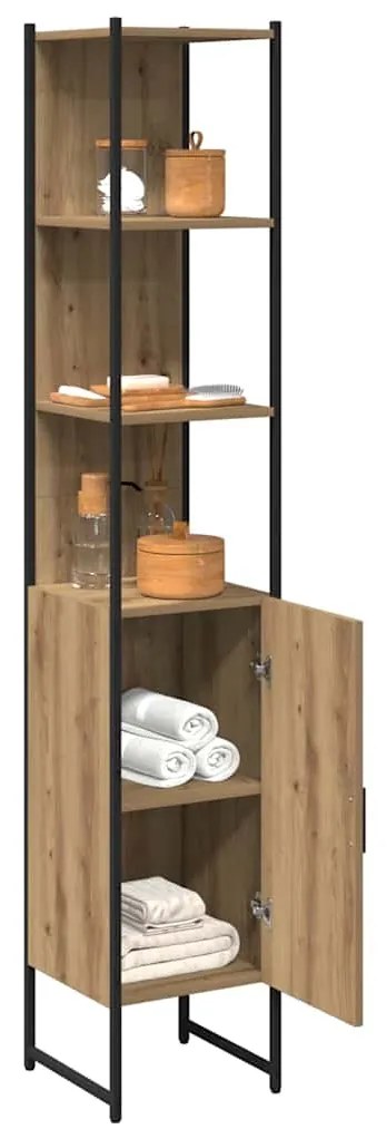 vidaXL Ντουλάπι Μπάνιου με ράφι artisan δρυς 33 x 33 x 185.5 εκ