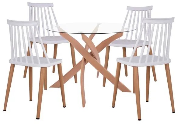 Intrahome ΣΕΤ ΤΡΑΠΕΖΑΡΙΑΣ 5ΤΜΧ ΚΑΡΕΚΛΕΣ UPINGCASABLANCALTCASABLANCAION ΛΕΥΚΕΣ &amp; ΤΡΑΠΕΖΙ ΜΕΤΑΛΛΙΚΟ Φ90CASABLANCABU_DHCASABLANCABI74Υ intraho-0008819