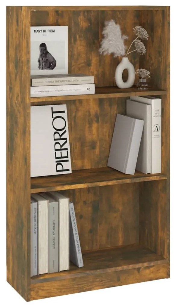 vidaXL Βιβλιοθήκη Καπνιστή Δρυς 60x24x109 εκ. από Επεξεργασμένο Ξύλο