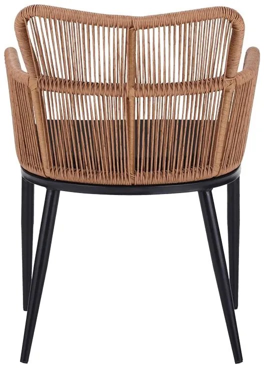 Καρέκλα - Πολυθρόνα Naoki pe rattan - metal σε Φυσικό με μαύρα πόδια/μαξιλάρι 59x62.5x78 εκ. 59x62.5x78 εκ.