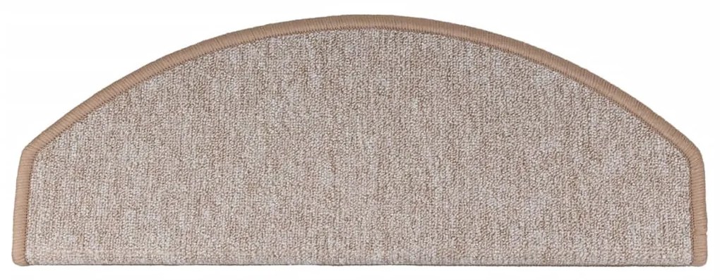 vidaXL Πατάκια Σκαλιών 10 τεμ. Ανοιχτό Καφέ Ημίστρογγυλά Μεγάλα 65x24x4 εκ.