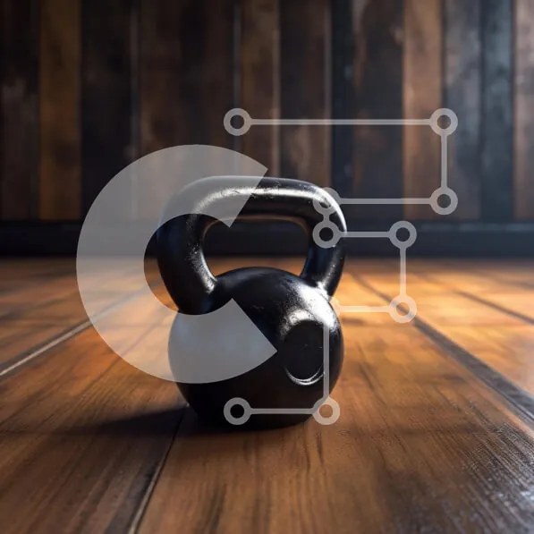 Intra Συλλεκτικό Ξύλινο Παζλ Plywood  4mm - Kettlebell στο ξύλινο πάτωμα Σε Ξύλινο Κουτί - Διαστάσεις: 10x10 cm – 25 κομμάτια