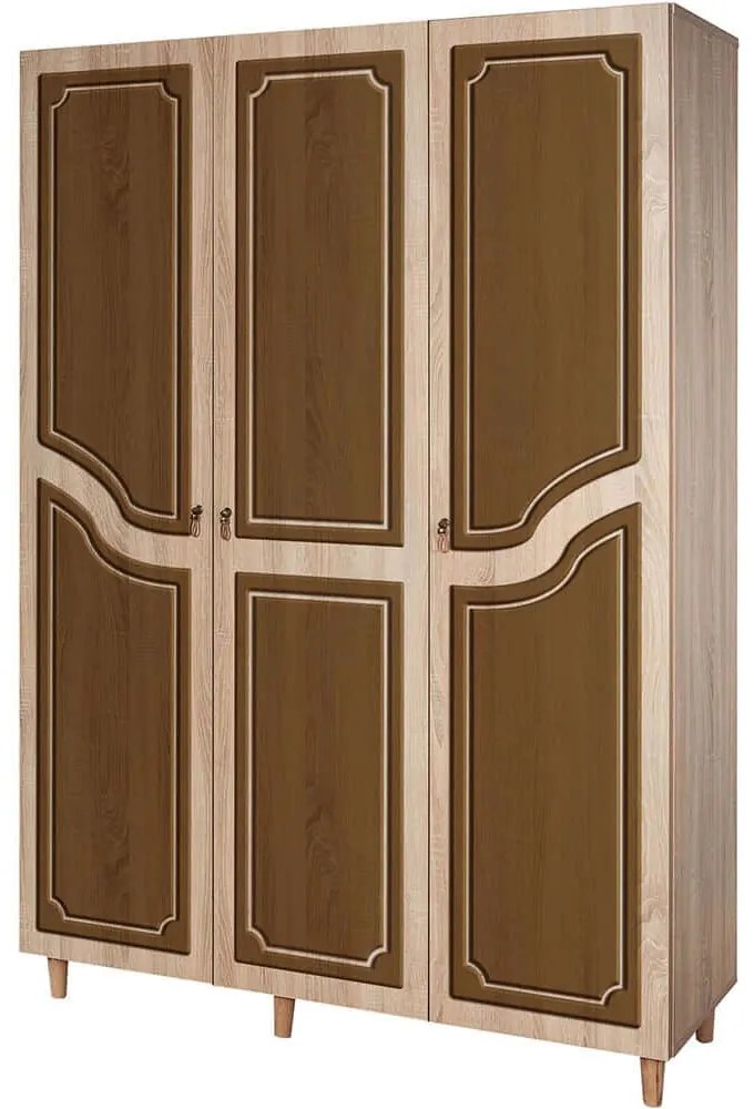 Ντουλάπα Τρίφυλλη Mode 863SPH4218 135x52x192cm Oak-Brown Three Door