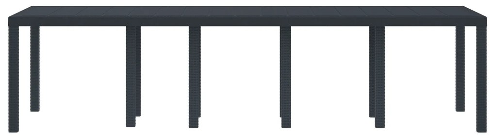 vidaXL Τραπέζι Κήπου Ανθρακί 300x100x73 εκ. Poly Rattan