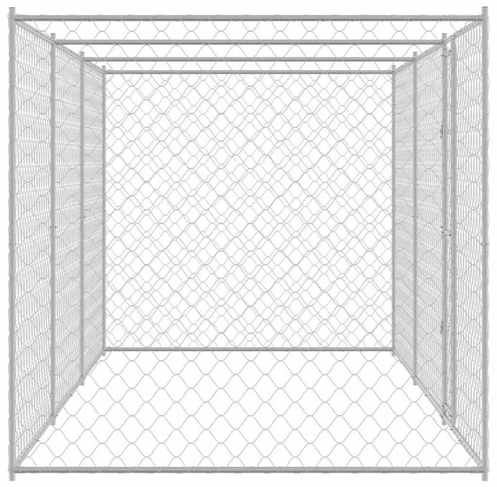vidaXL Κλουβί σκύλου Ασημί 600 x 200 x 256 εκ. Επικαλυμμένος Χάλυβας