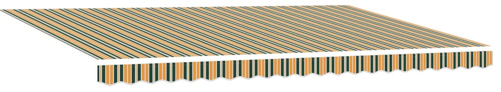 vidaXL Ανασυρόμενη τέντα with Πράσινο και κίτρινο 500 x 350 εκ