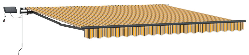 vidaXL Χειροκίνητη Ανασυρόμενη Τέντα με LED Πολύχρωμη Ριρίδα 450x300 εκ.