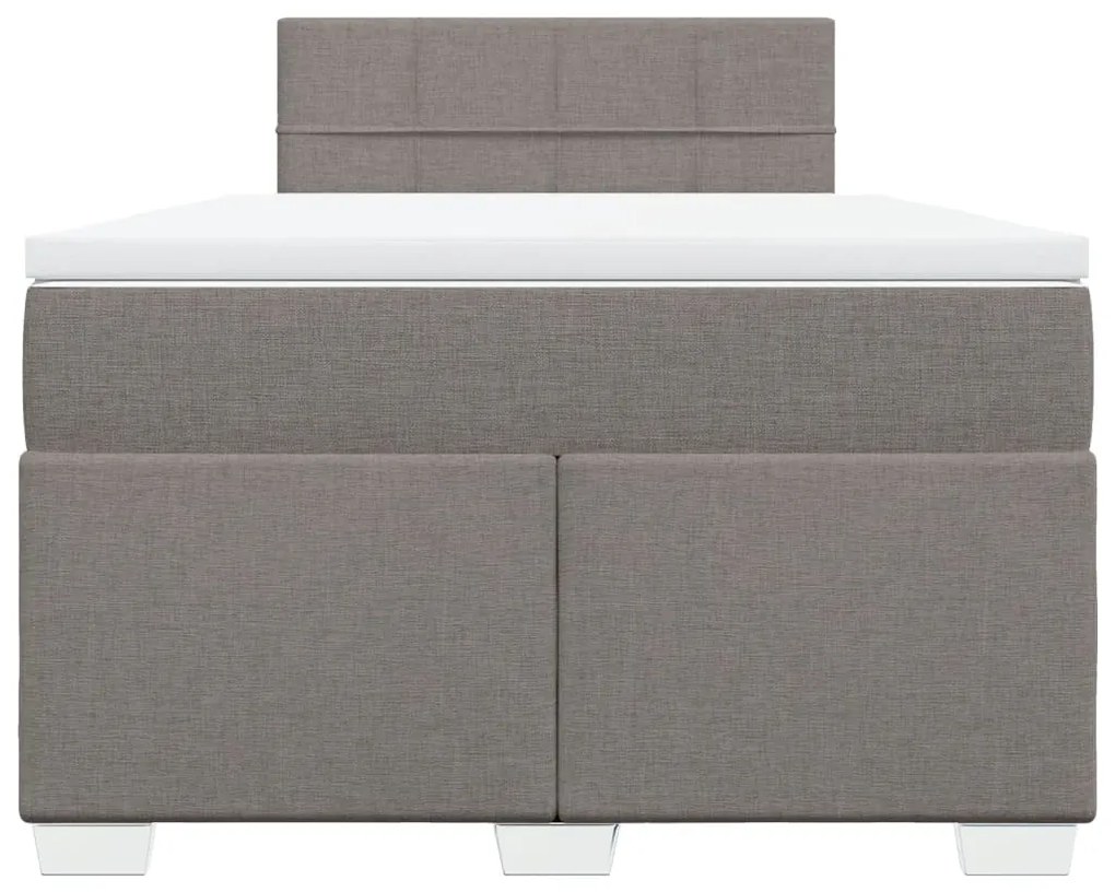 Κρεβάτι Boxspring με Στρώμα Taupe 120x200 εκ. Υφασμάτινο - Μπεζ-Γκρι