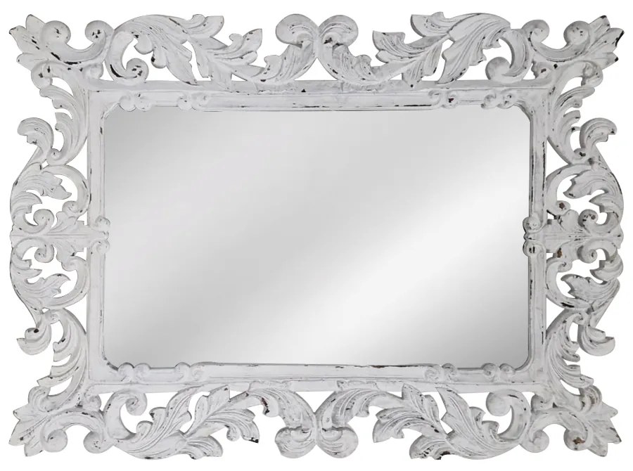 Artekko Mirroki Ξύλινος Λευκός Σκαλιστός Καθρέπτης Τοίχου (120x90)cm - 667-4013-A - 667-4013-A