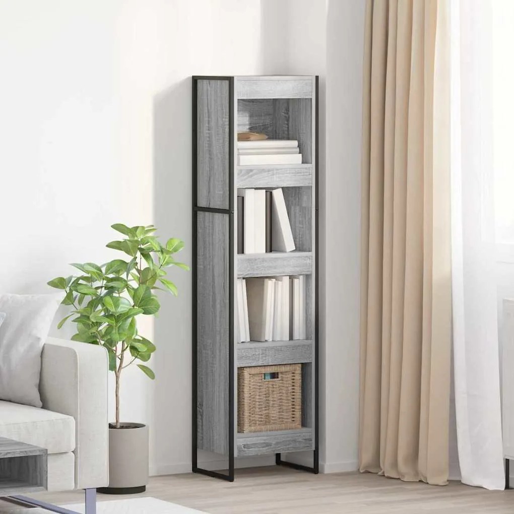 vidaXL Βιβλιοθήκη Γκρίζο Σονομα 80 x 30 x 155 εκ Επεξεργασμένο ξύλο