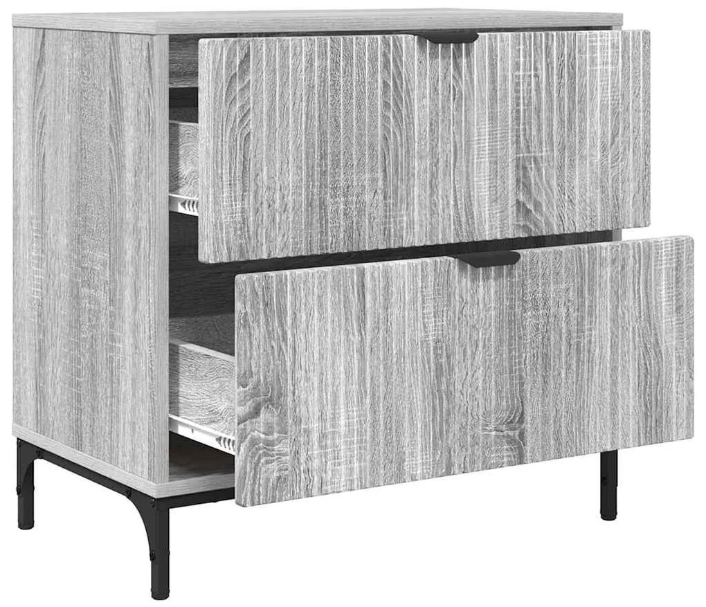 vidaXL Κομοδίνο Γκρι sonoma 63.5 x 36 x 61 εκ Επεξεργασμένο ξύλο
