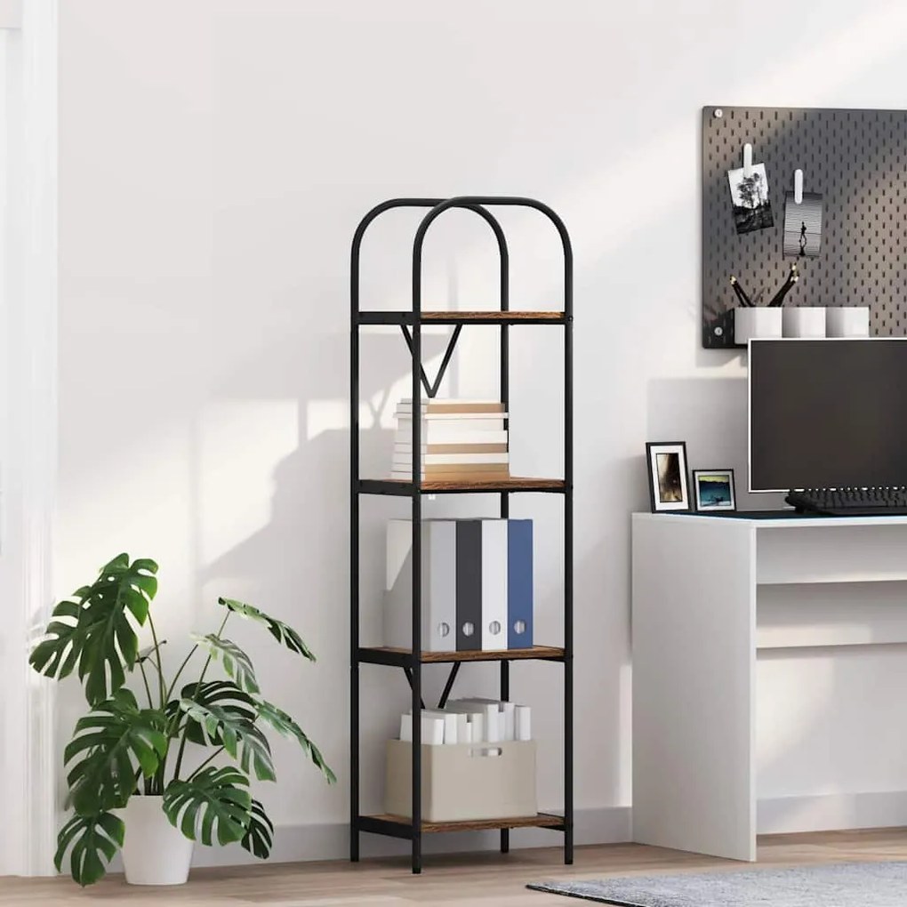 vidaXL Ράφι Βιβλίων Καπνιστό Δρύς 40 x 30 x 146 εκ Επεξεργασμένο ξύλο