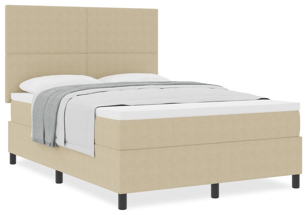 vidaXL κρεβάτι Box Spring  με Στρώμα Ανοιχτό Πράσινο Γκρι 140x200 εκ. Ύφασμα Βελουτέ