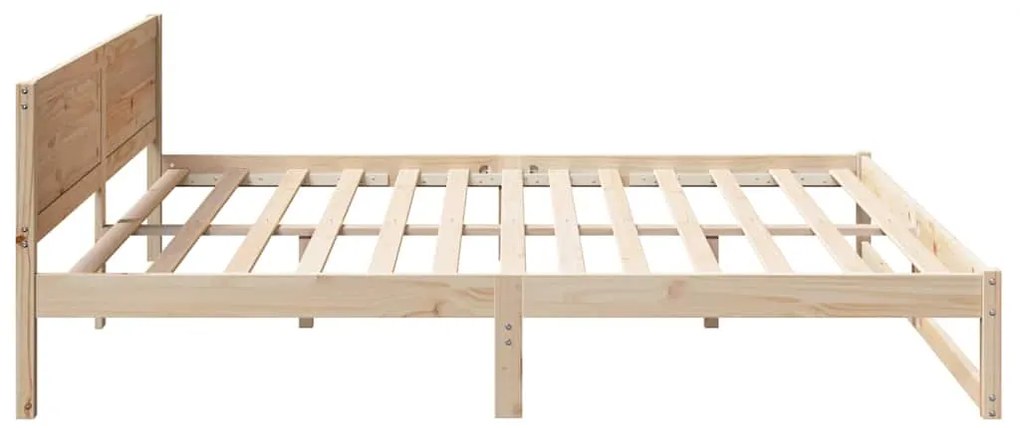 vidaXL Σκελετός Κρεβατιού Καφέ 200 x 200 cm Μασίφ ξύλο πεύκου