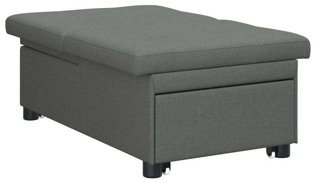 vidaXL Καναπές κρεβάτι 3 σε 1  - Σχεδιασμός pull-out, σκούρο γκρι ύφασμα