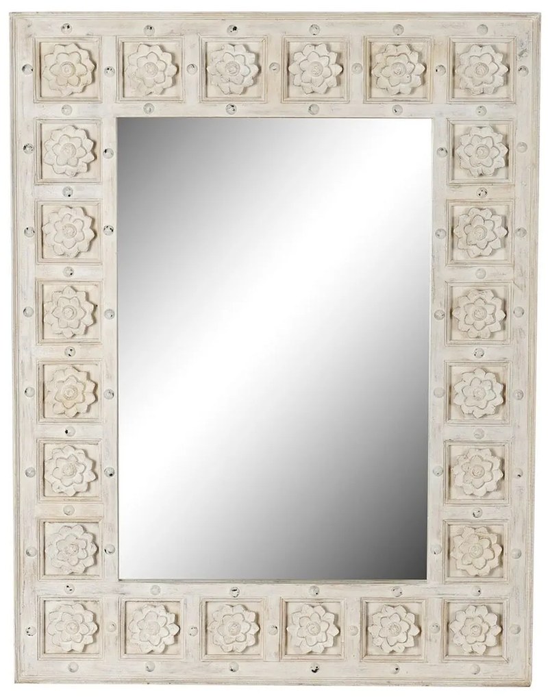 Τοίχο καθρέφτη DKD Home Decor Λευκό Ινδός Μαρινάτος 93,5 x 4,7 x 120,3 cm