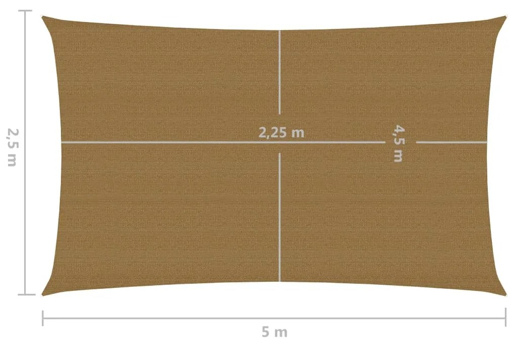 Πανί Σκίασης Taupe 2,5 x 5 μ. από HDPE 160 γρ./μ² - Μπεζ-Γκρι